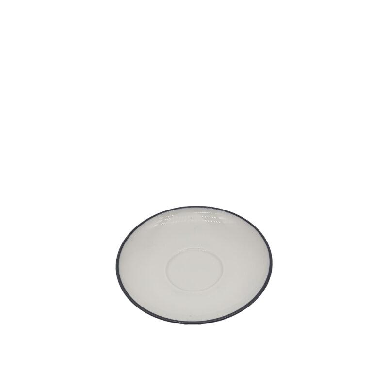 Zest Porcelain Flat Kahve Fincan Tabağı -Riva Siyah - 1