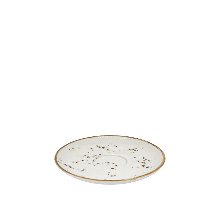 Zest Porcelain Flat Kahve Fincan Tabağı -Paris Krem - 1