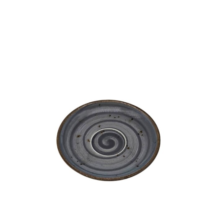 Tulu Porselen Flat Kahve Fincan Tabağı-Reactive 67 Gri - 1