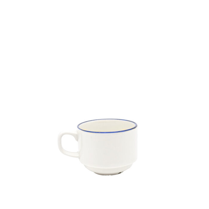 Zest Porcelain Flat Kahve Fincanı 90Cc -Riva Mavi - 1