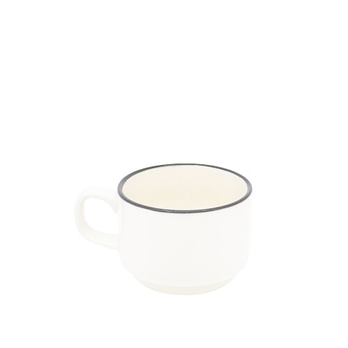 Zest Porcelain Flat Kahve Fincanı 90Cc -Riva Siyah - ZEST PORCELAIN