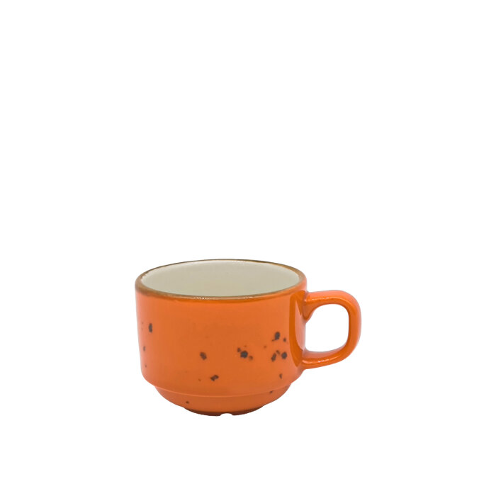 Zest Porcelain Flat Kahve Fincanı 90Cc -Paris Turuncu - 1