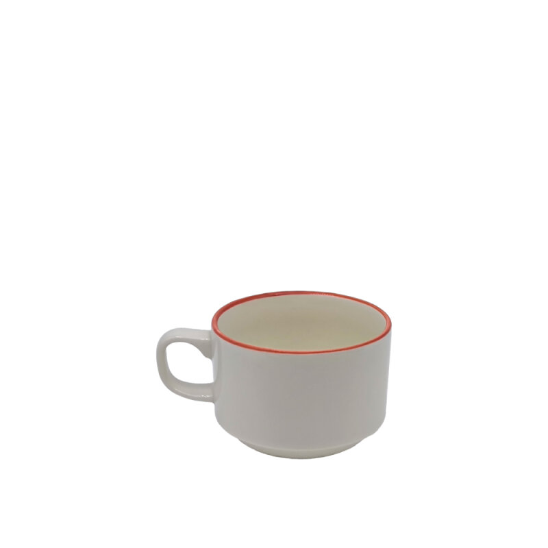 Tulu Porselen Flat Nescafe Fincan – File 36 Kırmızı FLT01NFF36 - 1