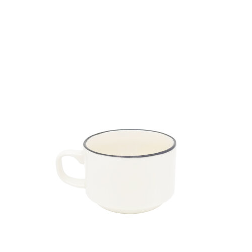 Zest Porcelain Flat Nescafe Fincanı 230Cc-Riva Siyah - ZEST PORCELAIN