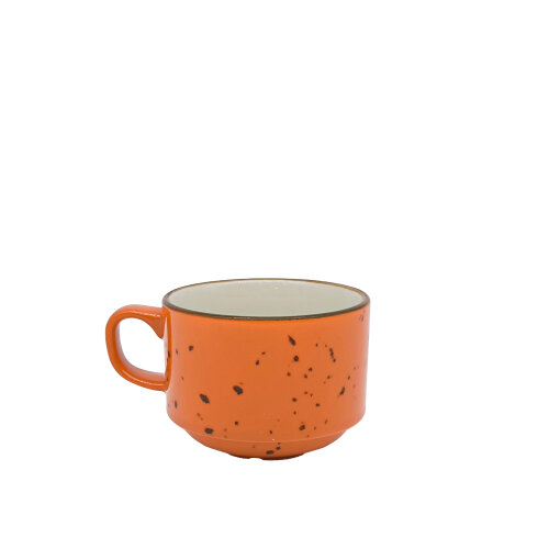 Zest Porcelain Flat Nescafe Fincanı 230Cc-Paris Turuncu - ZEST PORCELAIN