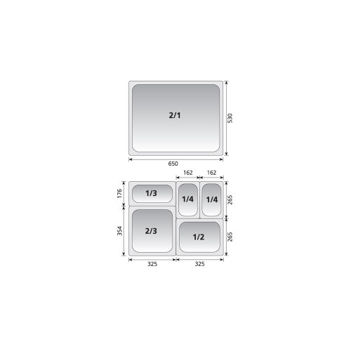 Kayalar Çelik Gn 1/6 200 Gastronom Küvet 17,6X16,2 Cm 3,4 Ltr - 2