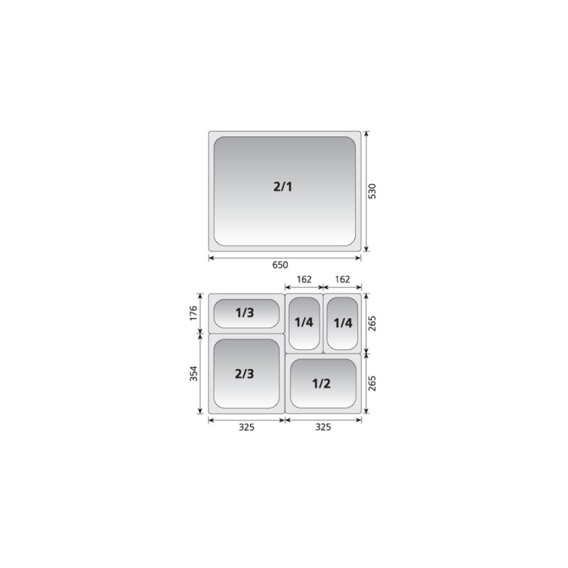 Kayalar Çelik Gn 1/6 200 Gastronom Küvet 17,6X16,2 Cm 3,4 Ltr - 2
