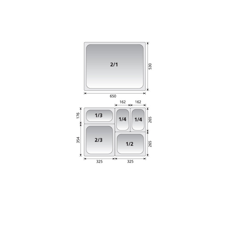 Kayalar Çelik Gn 2/3 65 Gastronom Küvet 35,4X32,5 Cm 5,5 Ltr - 2