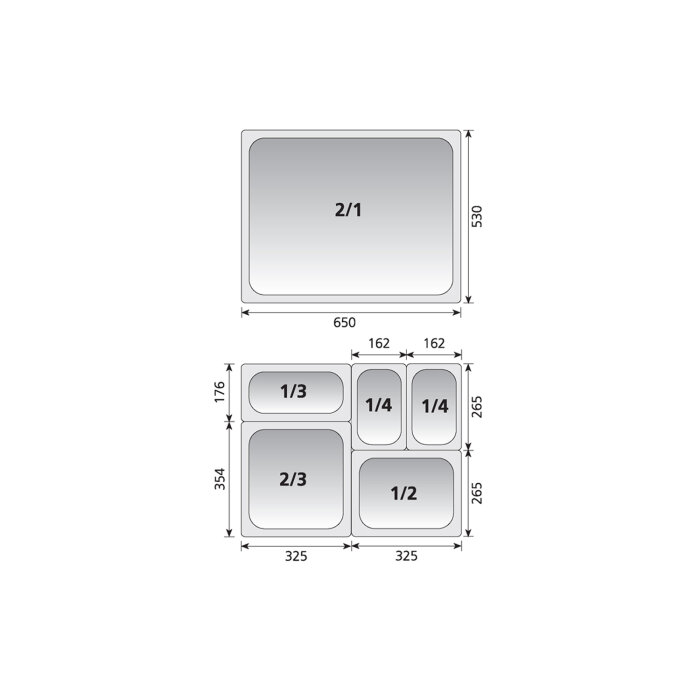 Kayalar Çelik Gnp 1/1 20 Delikli Gastronom Küvet 53X32,5 Cm 2,5 Ltr - 2