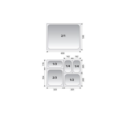 Kayalar Çelik Gnp 2/3 20 Delikli Gastronom Küvet 35,4X32,5 Cm 1,5 Ltr - 2