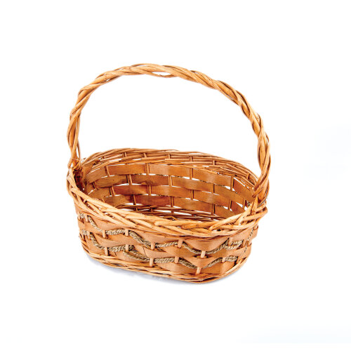 Hasır Oval Kulplu Sepet 29X20X11 cm Kçk - KLT