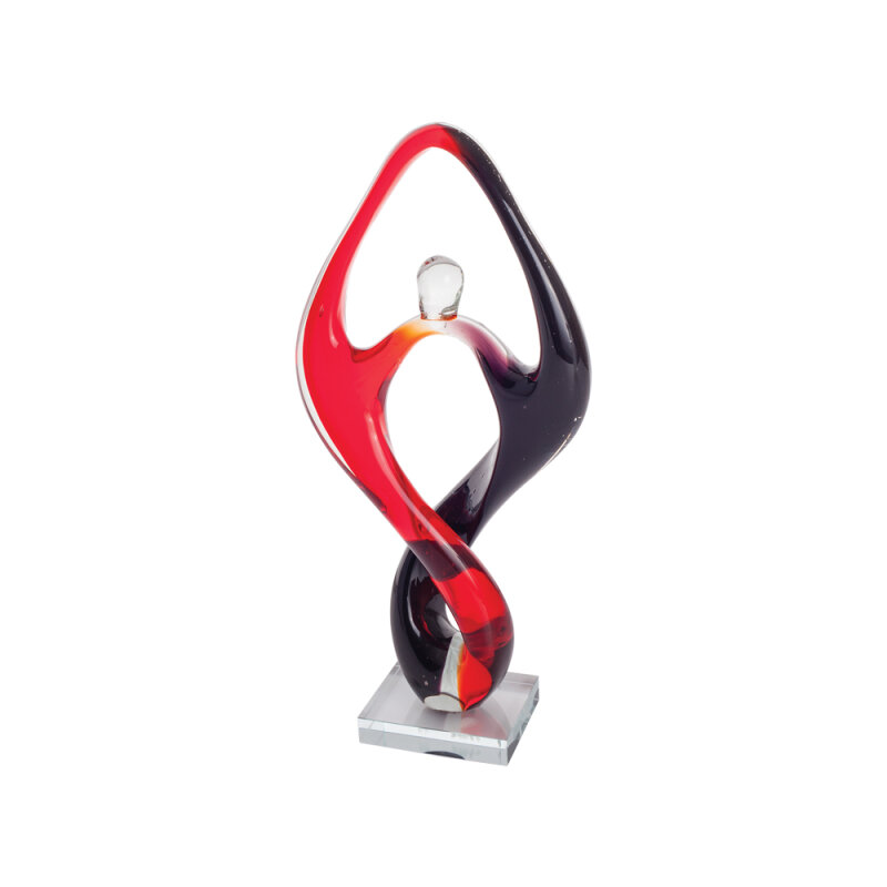 Cam Dekor Kırmızı Siyah 37 Cm - 1