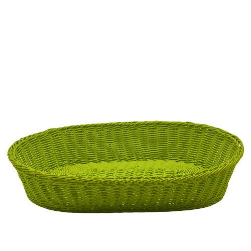 Plastik Hasır Elips Sepet 50X33X10 cm Açık Yeşil - KLT