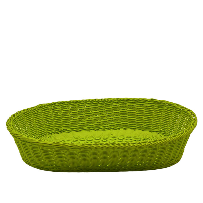 Plastik Hasır Elips Sepet 50X33X10 cm Açık Yeşil - 2