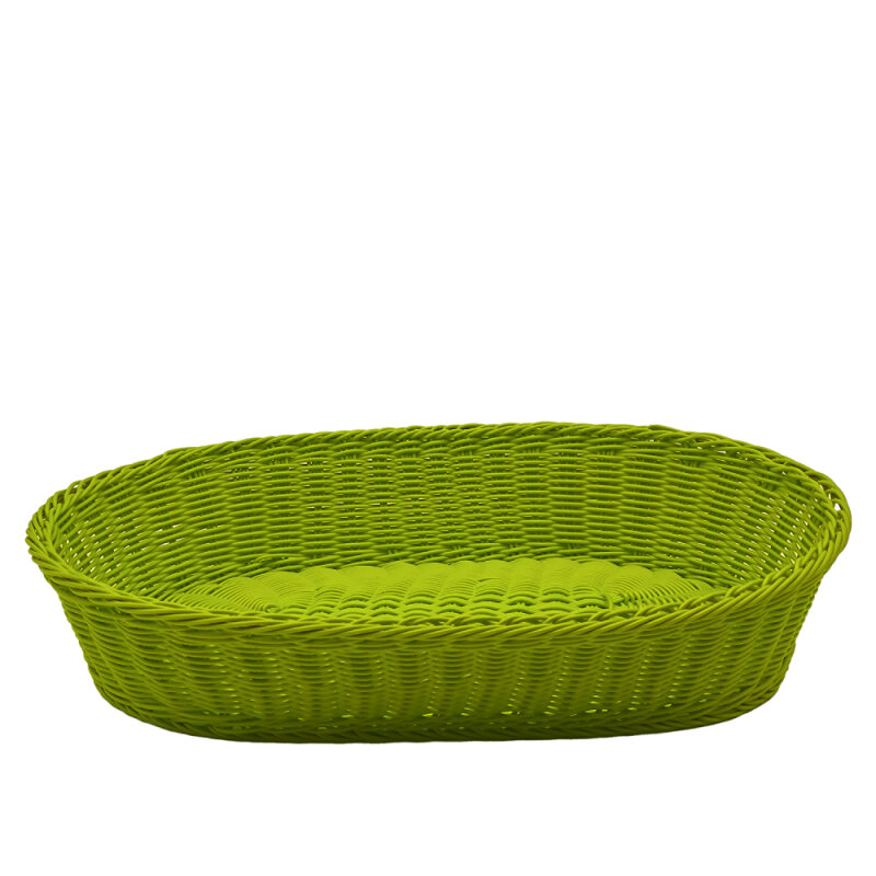 Plastik Hasır Elips Sepet 50X33X10 cm Açık Yeşil - 1