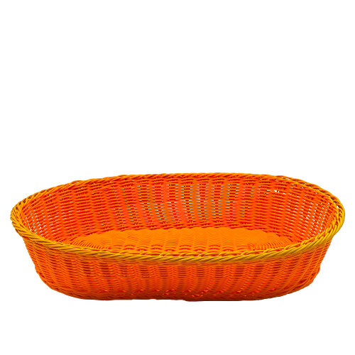 Plastik Hasır Elips Sepet 50X33X10 cm Turuncu - 2