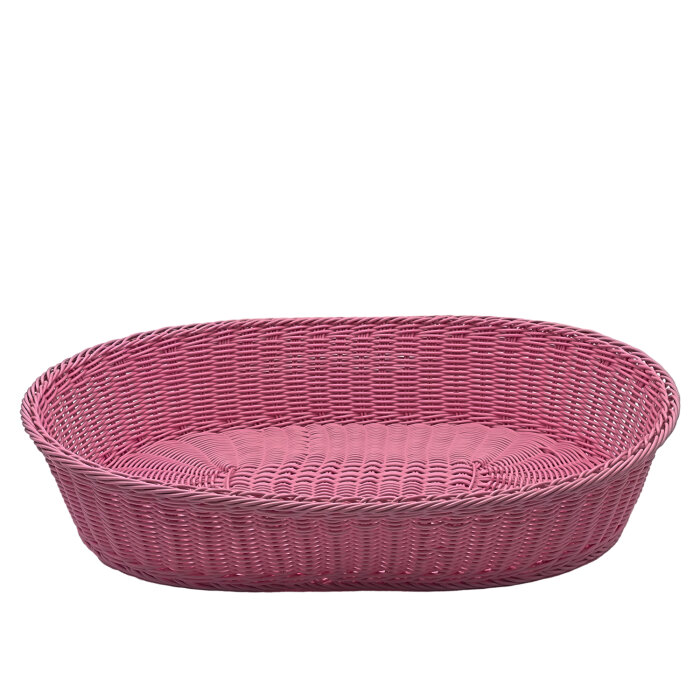 Plastik Hasır Elips Sepet 55X40X11 cm Açık Pembe - 2