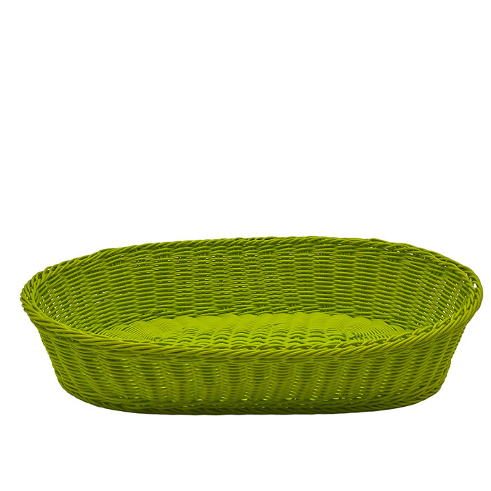 Plastik Hasır Elips Sepet 55X40X11 cm Açık Yeşil - 2