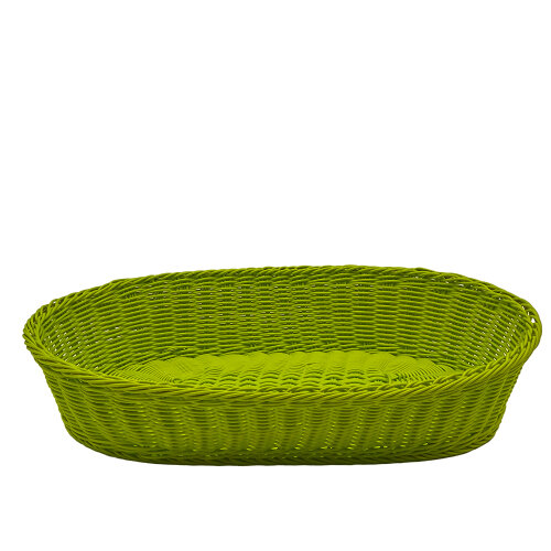 Plastik Hasır Elips Sepet 55X40X11 cm Açık Yeşil - KLT
