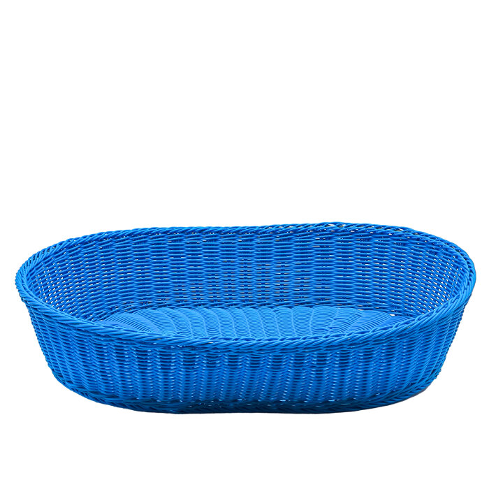 Plastik Hasır Elips Sepet 55X40X11 cm Petrol Mavi - 1