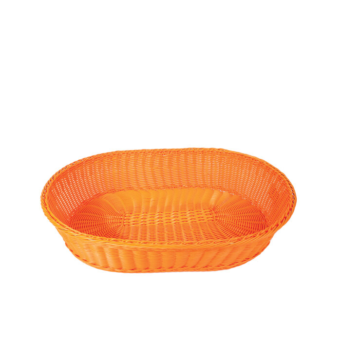 Plastik Hasır Elips Sepet 55X40X11 cm Turuncu - 1