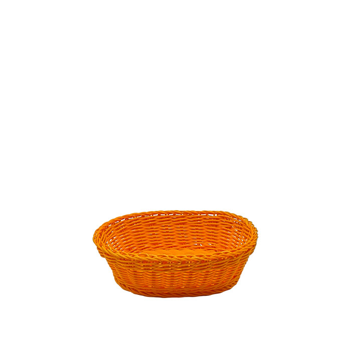 Plastik Hasır Oval Sepet 25X19X7 cm Orange - 1