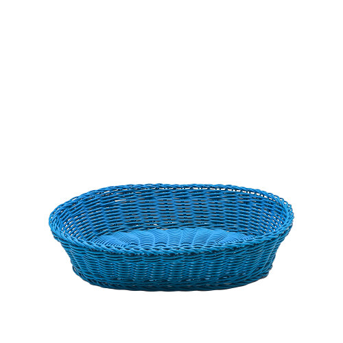 Plastik Hasır Oval Sepet 38X27X8,5 cm Petrol Mavi - 2