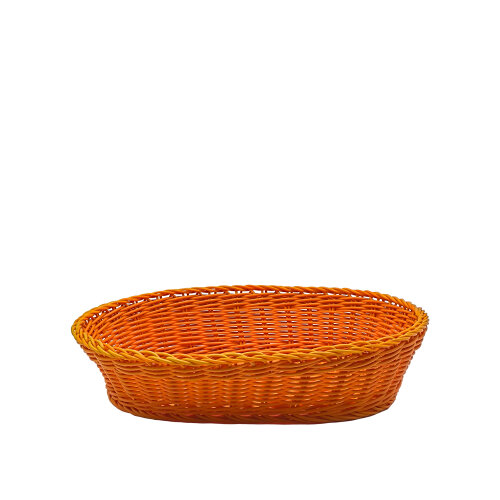 Plastik Hasır Oval Sepet 38X27X8,5 cm Turuncu - KLT