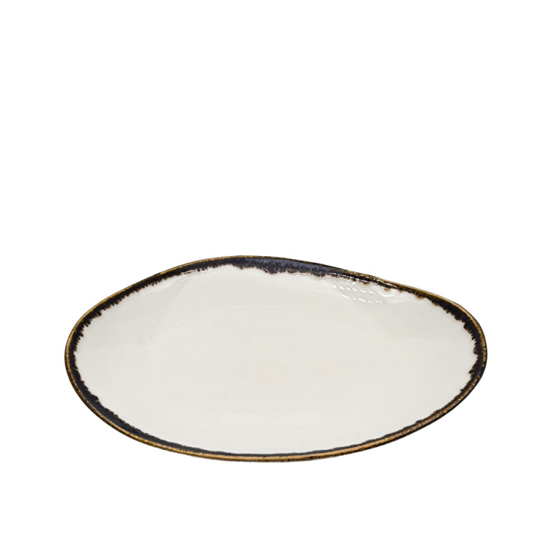 Zest Porcelain Kayık Sunum Tabak 25Cm - Chocolate - 1