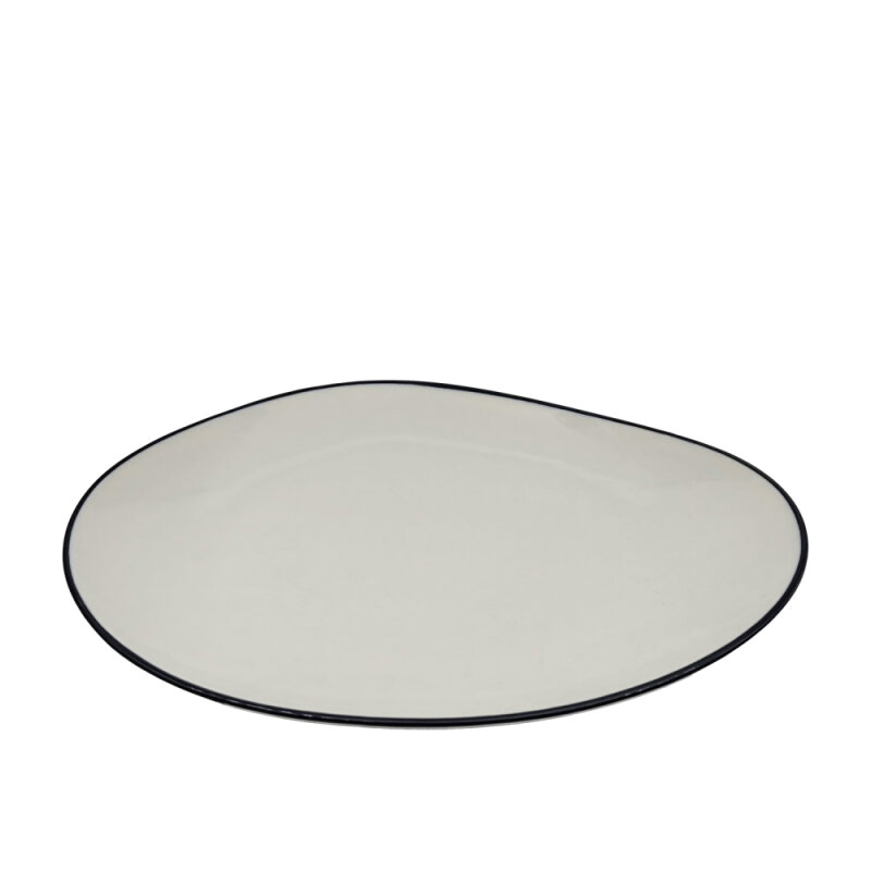 Zest Porcelain Kayık Sunum Tabak 35Cm-Riva Siyah - 1