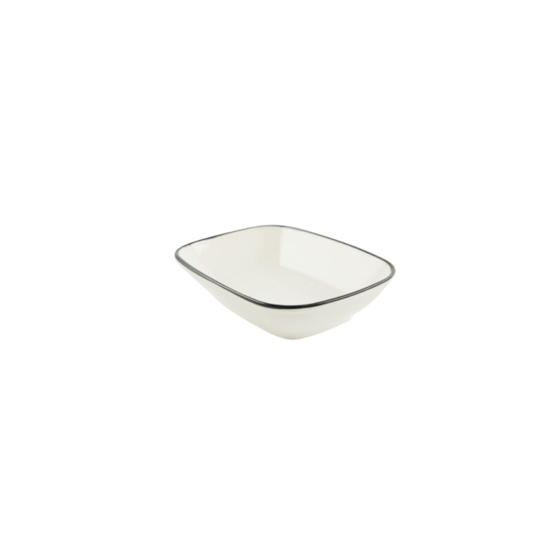 Zest Porcelain Klasik Kare Kayık 12Cm -Riva Siyah - 1
