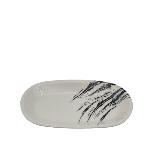 Tulu Porselen Klasik Kayık 29cm X 17cm Cresent Siyah KL29KYDB1579 - TULU PORSELEN