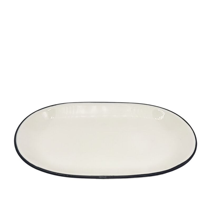 Zest Porcelain Klasik Kayık 32Cmx20Cm -Riva Siyah - 1