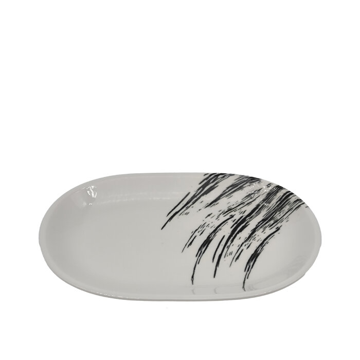 Tulu Porselen Klasik Kayık 32 cm x 20 cm Cresent Siyah - 1