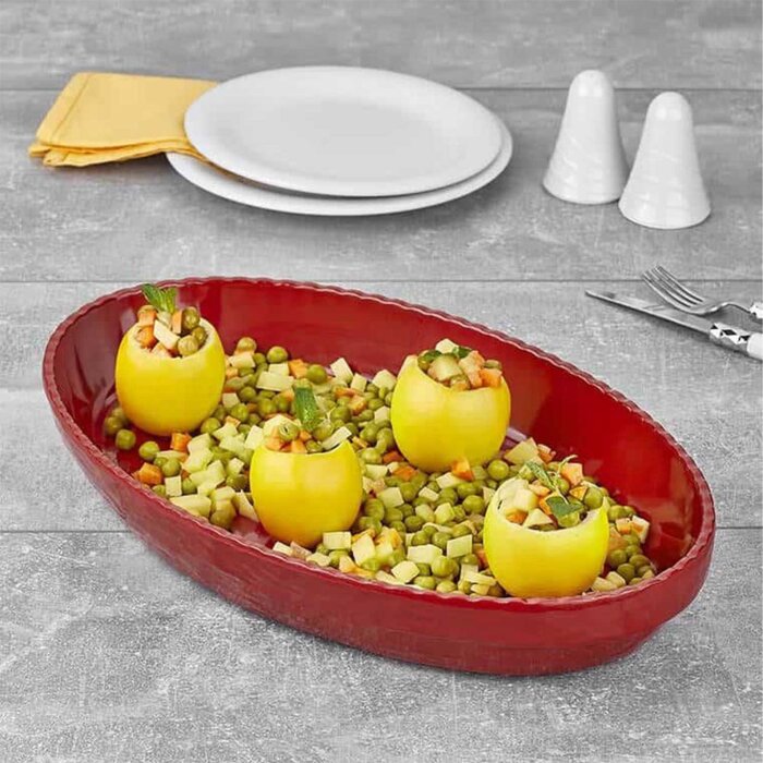 Külsan Gastro Boutique 40X25 cm Oval Kase Kırmızı 21040.R - 2