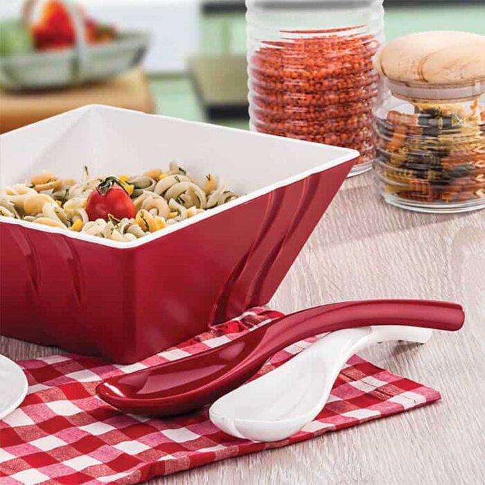 Külsan Gastro Boutique Luxor 24X24 cm Kase Kırmızı+Beyaz 23024.CWR - 2