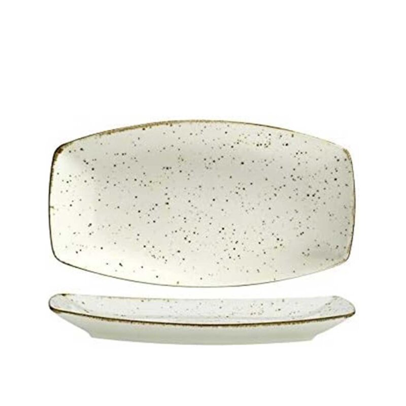 Kütahya Porselen Atlantis Bohem Kayık Tabak Krem File 250 mm - 1