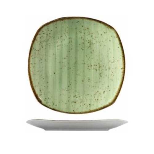Kütahya Porselen Atlantis Enternasyonel Düz Tabak Yeşil Benekli File 25 cm - KÜTAHYA PORSELEN