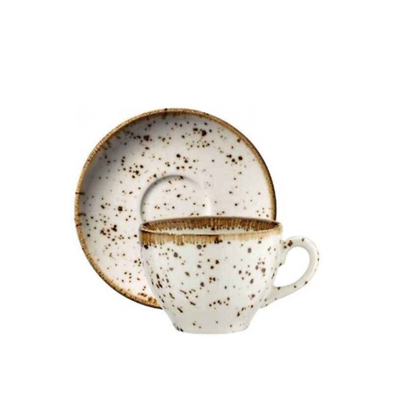 Kütahya Porselen Atlantis Lima Çay Fincan Tabak Krem - 1