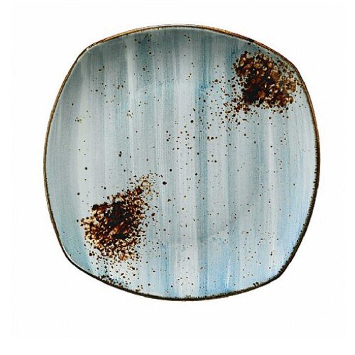 Kütahya Porselen Atlantis Prizma Düz Tabak Mavi Benekli File 27 cm - KÜTAHYA PORSELEN