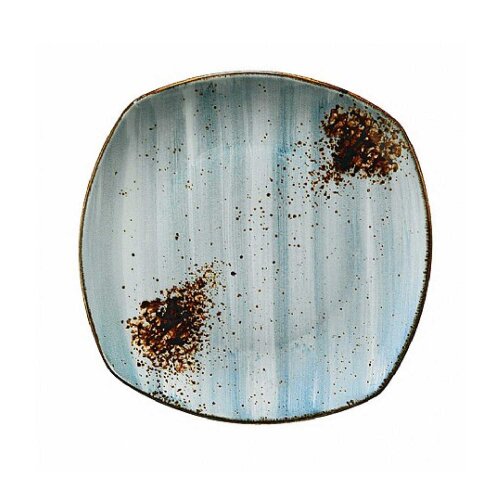 Kütahya Porselen Atlantis Prizma Düz Tabak Mavi Benekli File 30 cm - KÜTAHYA PORSELEN