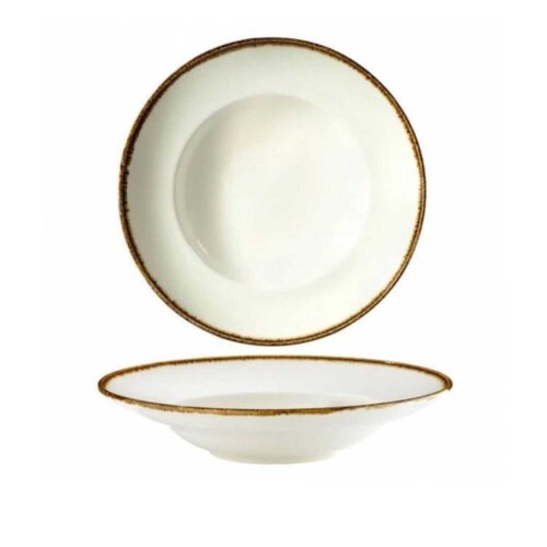 Kütahya Porselen Atlantis Risus Spagetti Tabak Krem Benekli 270 mm - KÜTAHYA PORSELEN