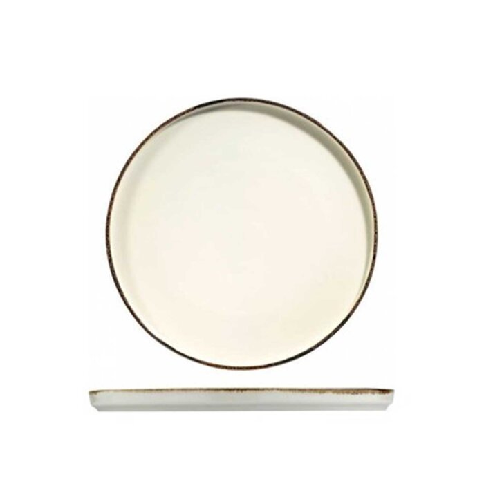 Kütahya Porselen Atlantis Rotondo Düz Tabak Bej Benekli File 28 cm - 1