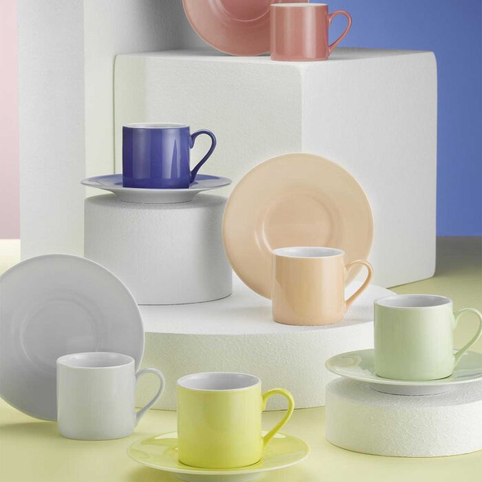 Kütahya Porselen Rüya Dekorsuz Kahve Fincan Takımı Tabaklı - 1