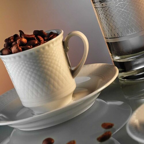 Kütahya Porselen Zümrüt Kahve Fincanı Tabaklı 80 cc - KÜTAHYA PORSELEN