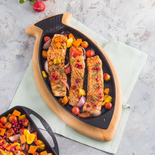 Lava Balık Tavası+Altlk 15X24Cm Balık Formlu Kulp. - 4