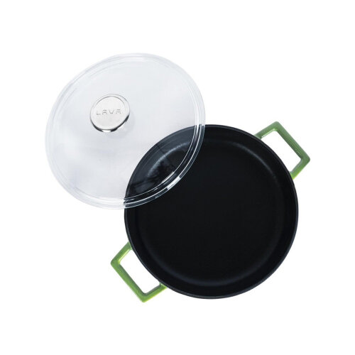 Lava Çok Amaçlı Cam K.Yayvan Tencere 28 Cm Yeşil - 2