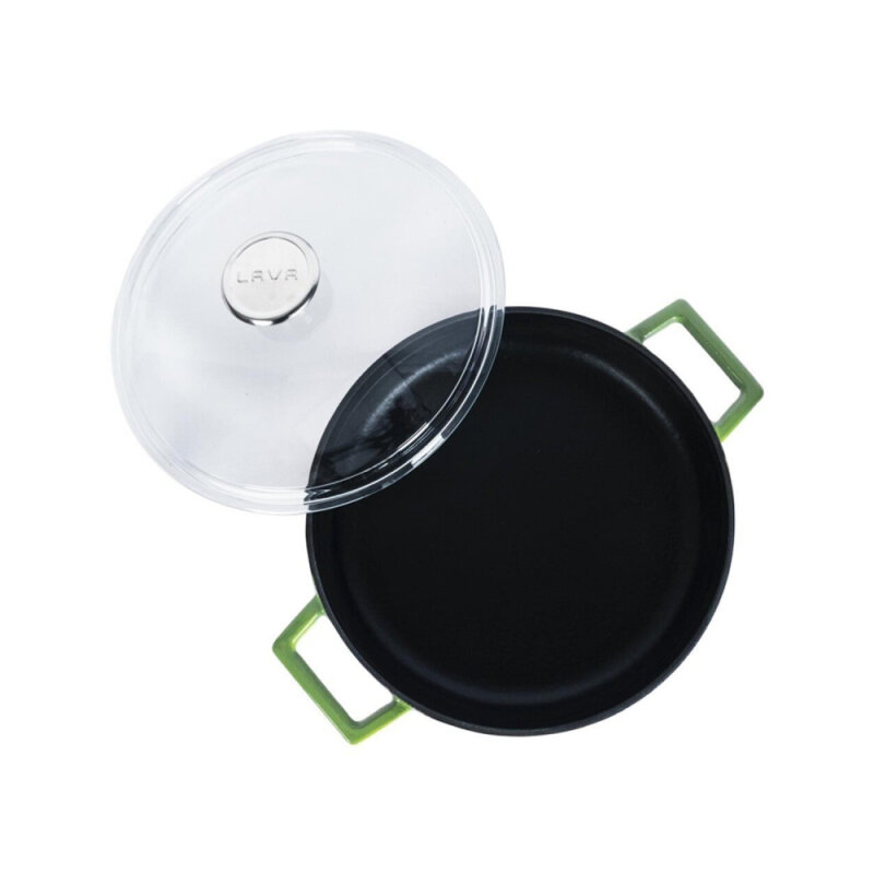 Lava Çok Amaçlı Cam K.Yayvan Tencere 28 Cm Yeşil - 2