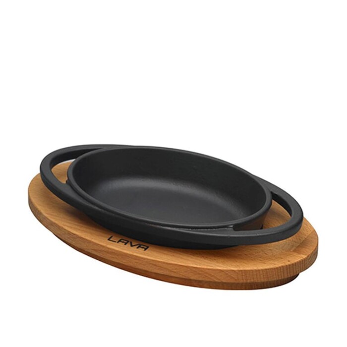 Lava Fajita Mini Oval 15X10 Tava Ahşap Altlı Lv - 1