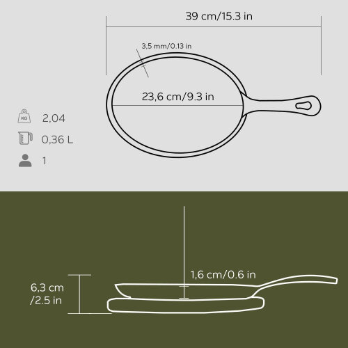 Lava Fajita Tavası 17X23 Cm Saplı Oval - 3
